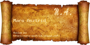 Mars Asztrid névjegykártya
